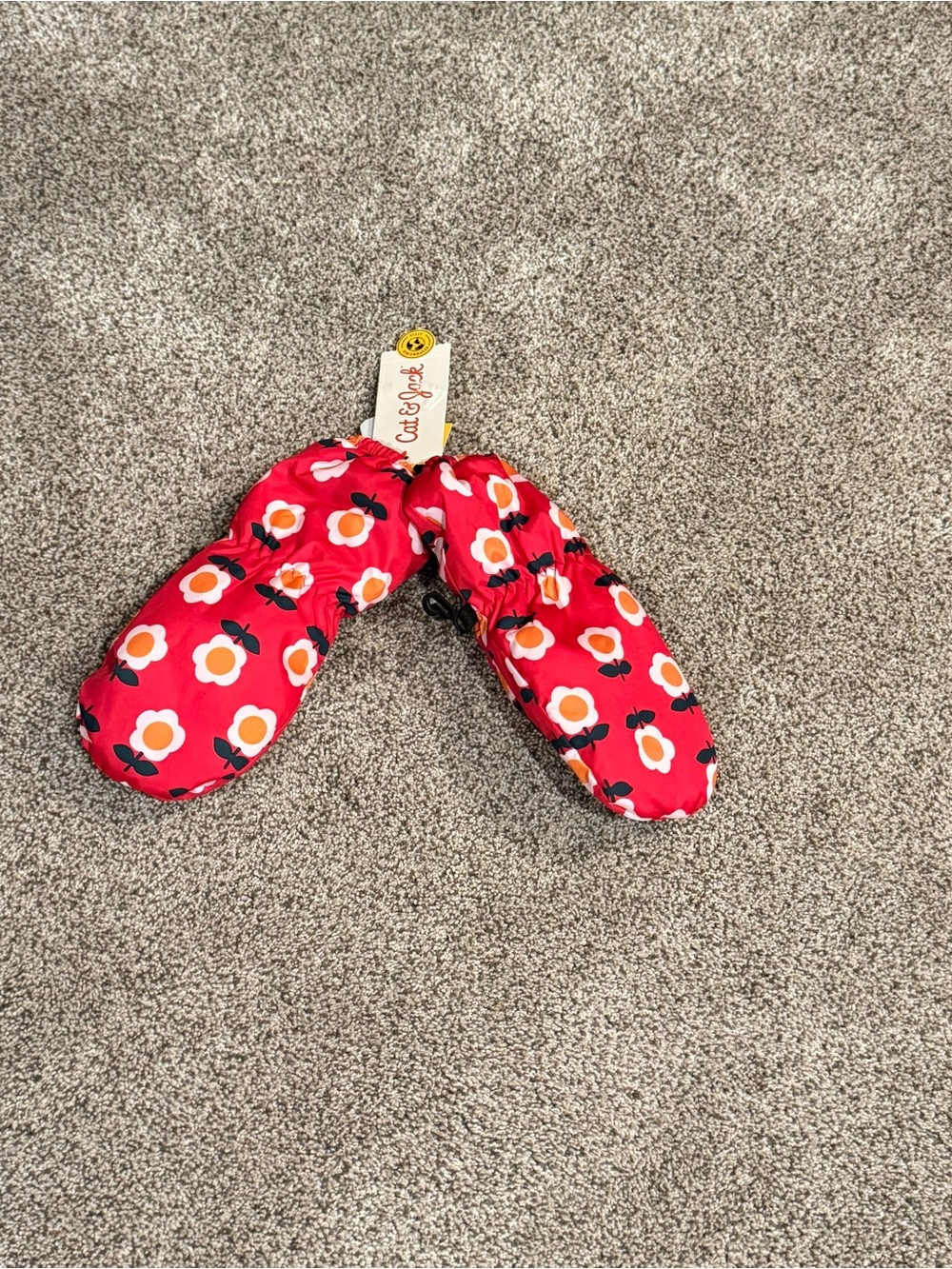 Cat & Jack Pink Floral Kids Mittens
